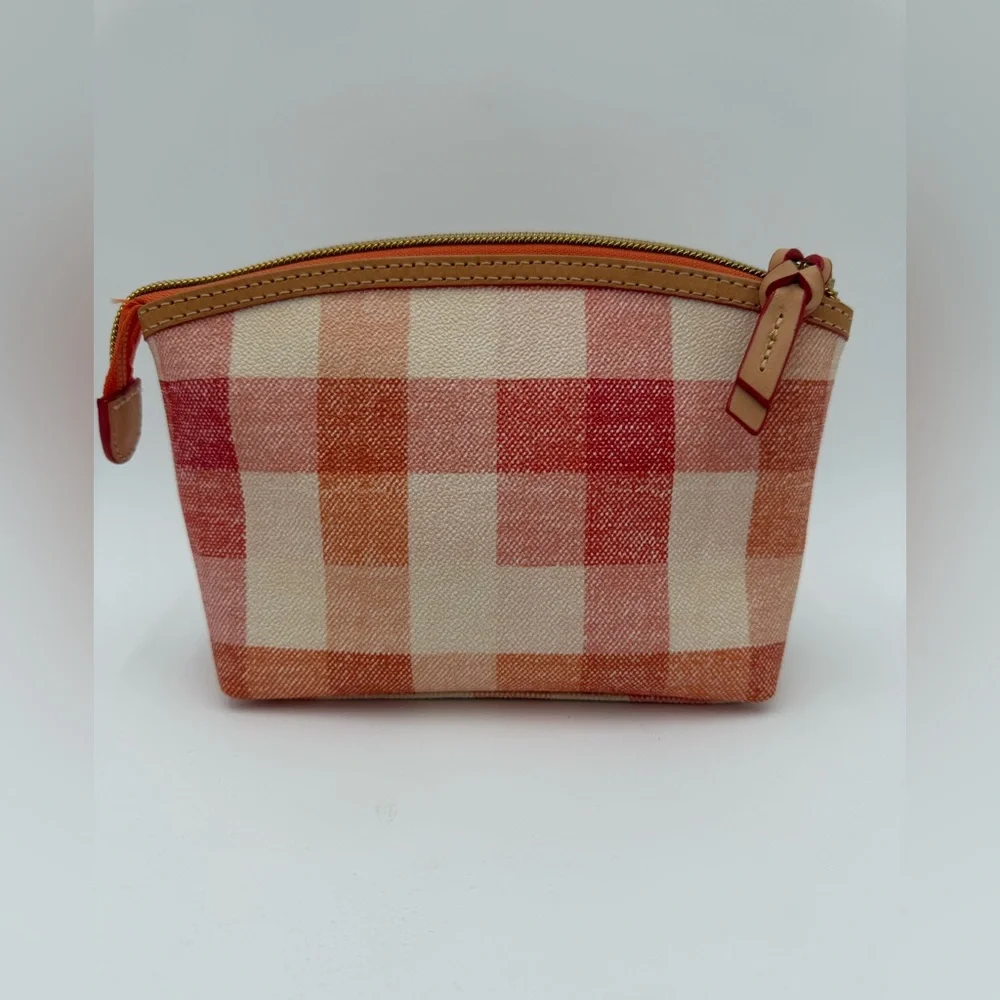 NWOT Dooney & Bourke Quadretto Check Cosmetic Case